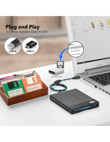 Lector de Disquetes USB Chuanganzhuo 3.5" Textura Cepillada