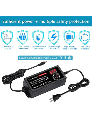 Fuente de Alimentación Universal 72W Minidodoca DC 3V-36V