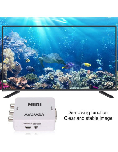 Convertidor de Video AV a VGA Watris Veiyi 480P - Adaptador Compacto