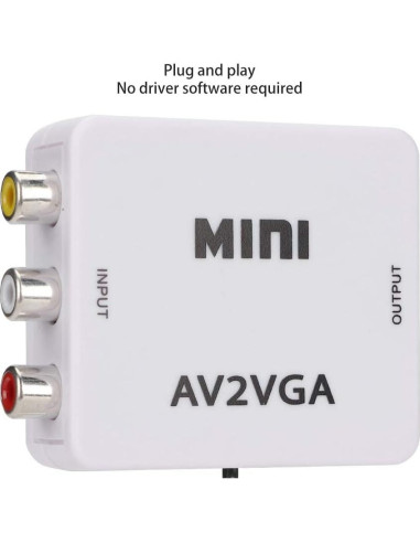 Convertidor de Video AV a VGA Watris Veiyi 480P - Adaptador Compacto