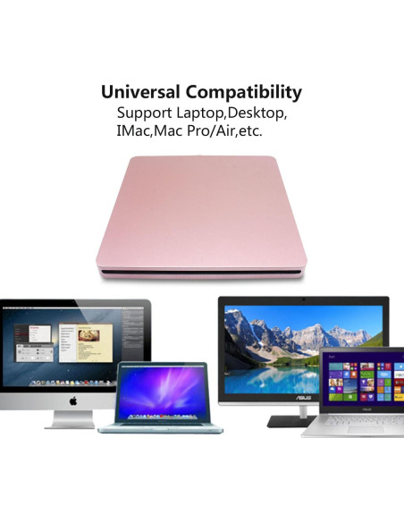 Unidad DVD Externa Juanery USB-C 331.7g Compatible Mac y PC