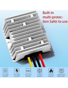 Convertidor de 24V a 12V 30A 360W LYMCY Impermeable 2