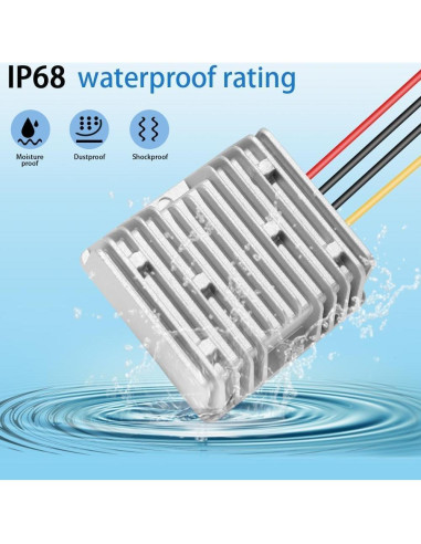 Convertidor de 24V a 12V 30A 360W LYMCY Impermeable