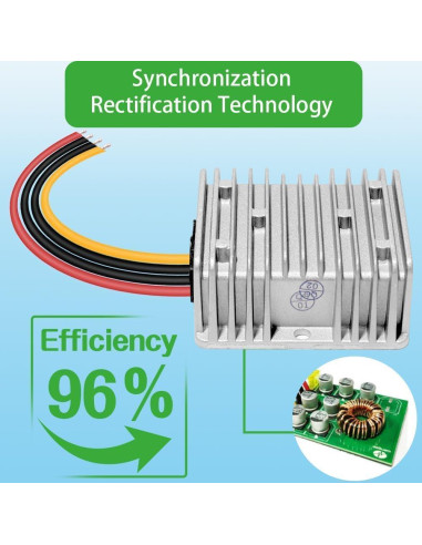 Convertidor de 24V a 12V 30A 360W LYMCY Impermeable