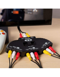Divisor de Audio y Video 3 en 1 YOUTHINK AV Selector Negro 2