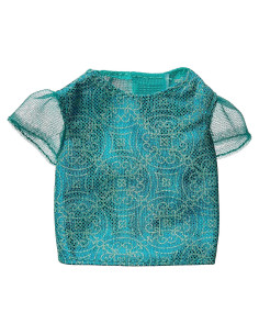 Conjunto de Moda Barbie Top Metal Boxy Azul Chic