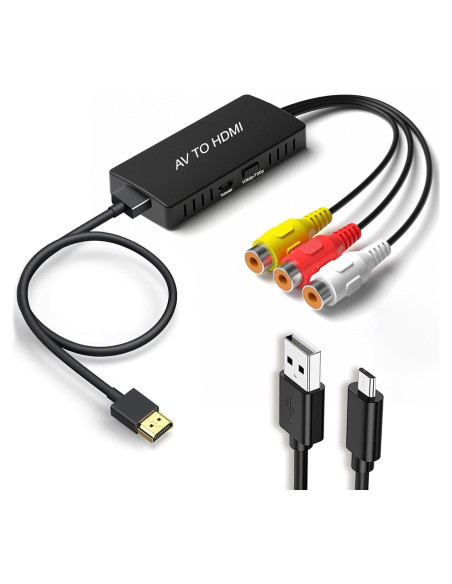 Adaptador Convertidor RCA a HDMI 1080p Aweskmod