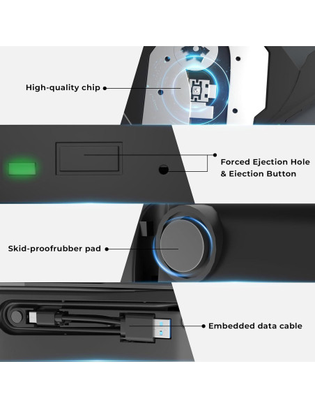 Unidad DVD Externa mthstec USB 3.0 Tipo-C Blanca 340g