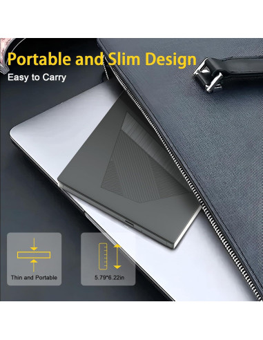 Unidad DVD Externa Taopjwr 7-en-1 USB Tipo-C y SD