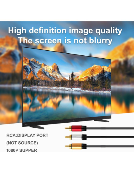 Cable HDMI a RCA 3.05m Lianjie Adaptador 1080P HD Audio Video
