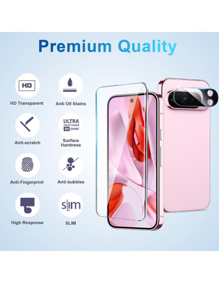 Protector de Pantalla y Lente para Google Pixel 9 Pro 5G - 8 Piezas