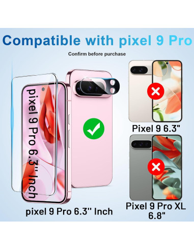 Protector de Pantalla y Lente para Google Pixel 9 Pro 5G - 8 Piezas