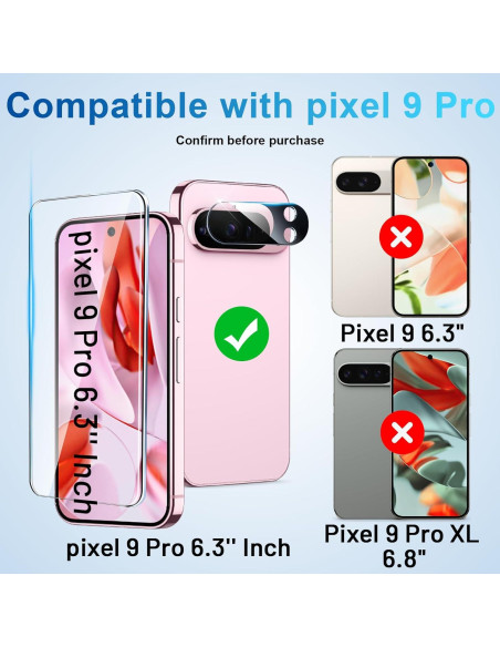 Protector de Pantalla y Lente para Google Pixel 9 Pro 5G - 8 Piezas