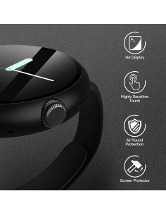 Funda Dura Misxi para Google Pixel Watch 2 y 41mm, Negra 2