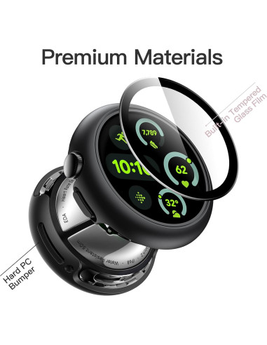 Funda JETech con Protector de Pantalla para Google Pixel Watch 41mm - Paquete de 2