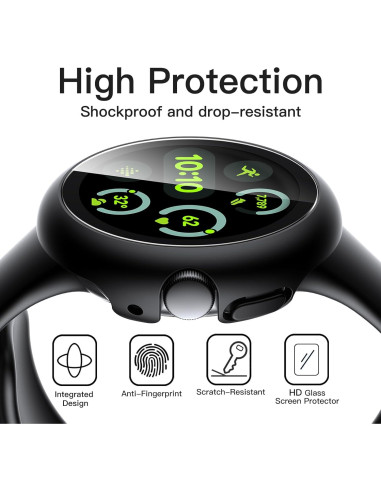 Funda JETech con Protector de Pantalla para Google Pixel Watch 41mm - Paquete de 2