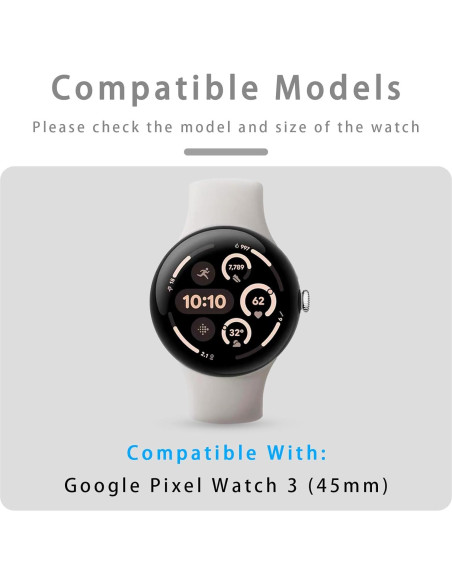 Paquete de 4 fundas para Google Pixel Watch 3 45mm Eiavike