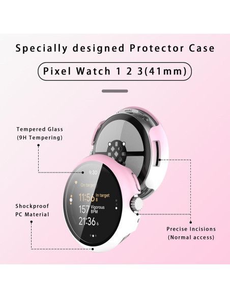 Paquete de 4 fundas para Google Pixel Watch 3 45mm Eiavike