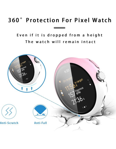 Paquete de 4 fundas para Google Pixel Watch 3 45mm Eiavike