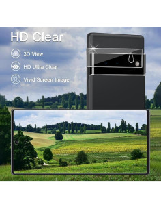 Protector de Pantalla y Lente para Pixel 6 Pro - 2 Paquetes 9H 2