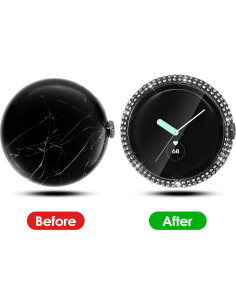 Funda Protectora para Google Pixel Watch 3/2 - KONAFEI - Negro 2