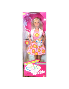 Muñeca Barbie Colorea Conmigo Mattel 1997 con libro