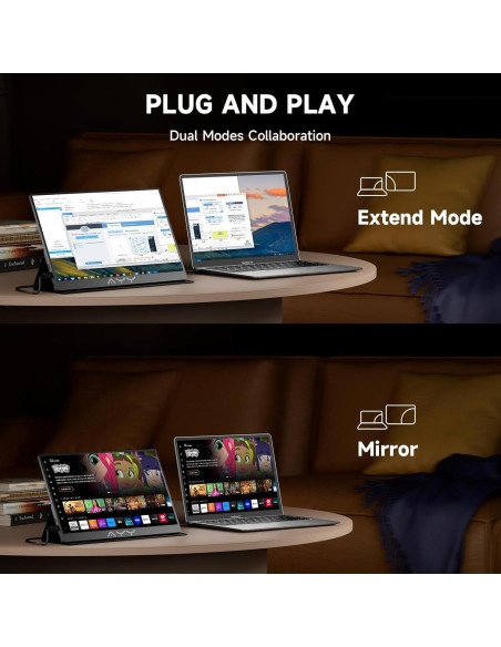 Monitor Portátil QAF 15.6" FHD 1080P IPS USB-C HDMI