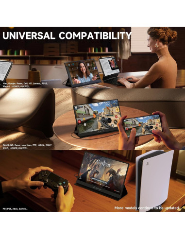 Monitor Portátil QAF 15.6" FHD 1080P IPS USB-C HDMI