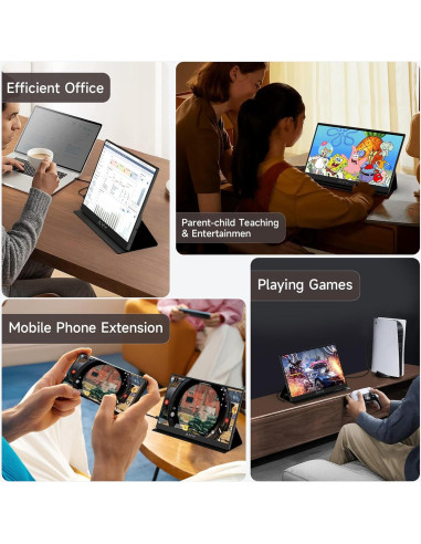 Monitor Portátil QAF 15.6" FHD 1080P IPS USB-C HDMI