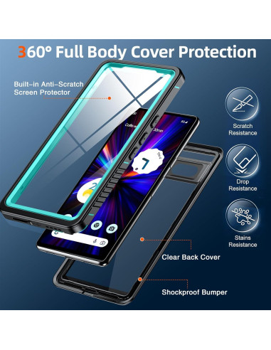 Funda Impermeable ANTSHARE para Google Pixel 7A - Azul