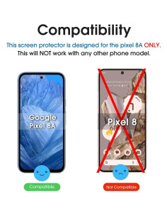 Protector de Pantalla Vidrio Templado amFilm para Google Pixel 8A 2