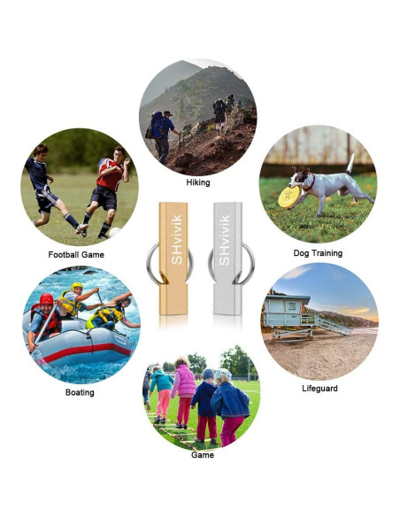 Silbato de Emergencia SHvivik 2PCS Doble Tubo Alta Sonoridad