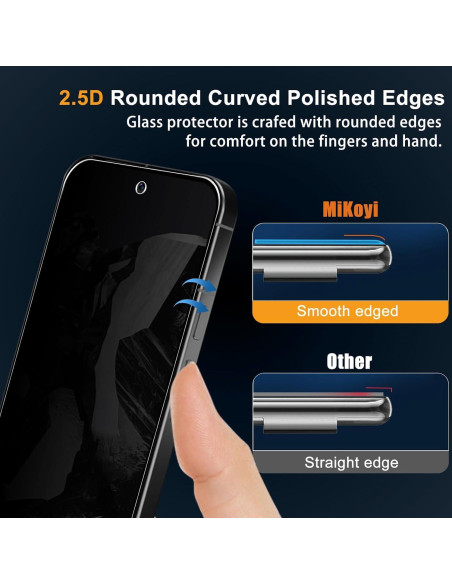 Protector de Pantalla Privado Mikoyi para Google Pixel 9 - 2x Vidrio Templado 9H + 2x Lente