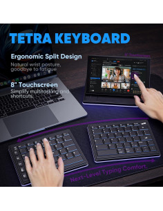 Teclado Ergonómico Inalámbrico Mobile Pixels Tetra 8" 2