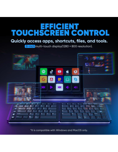 Teclado Ergonómico Inalámbrico Mobile Pixels Tetra 8"