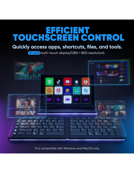 Teclado Ergonómico Inalámbrico Mobile Pixels Tetra 8"