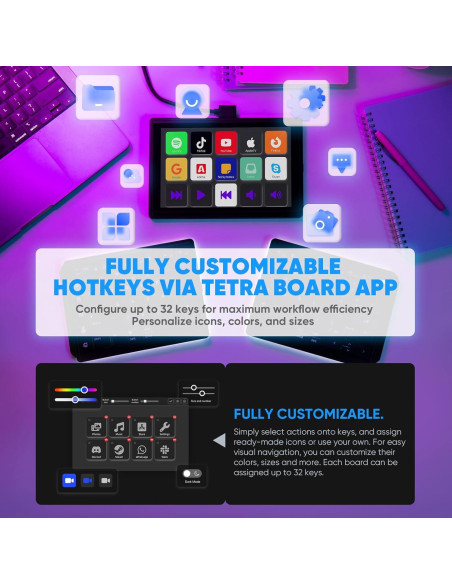 Teclado Ergonómico Inalámbrico Mobile Pixels Tetra 8"