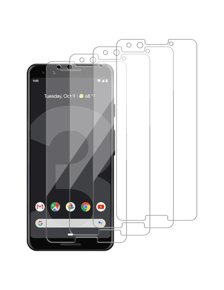 4 Protectores de Pantalla Vidrio Templado iCsapr para Google Pixel 3