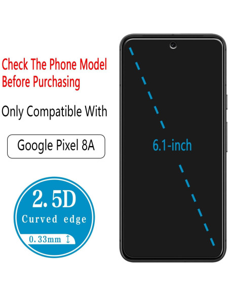 Protector de Pantalla Vidrio Templado HPTech para Google Pixel 8A