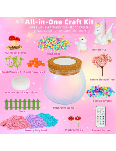 Kit de Terrario Unicornio Tywop con Luces LED y Control Remoto