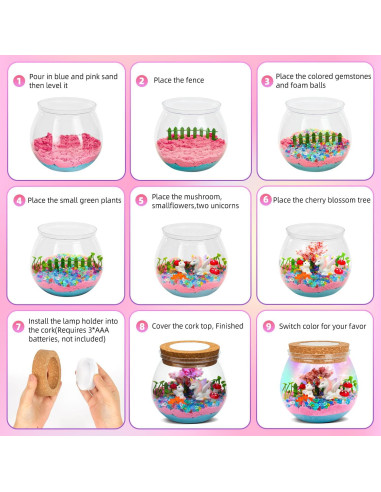 Kit de Terrario Unicornio Tywop con Luces LED y Control Remoto