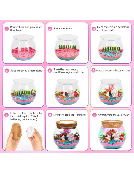 Kit de Terrario Unicornio Tywop con Luces LED y Control Remoto