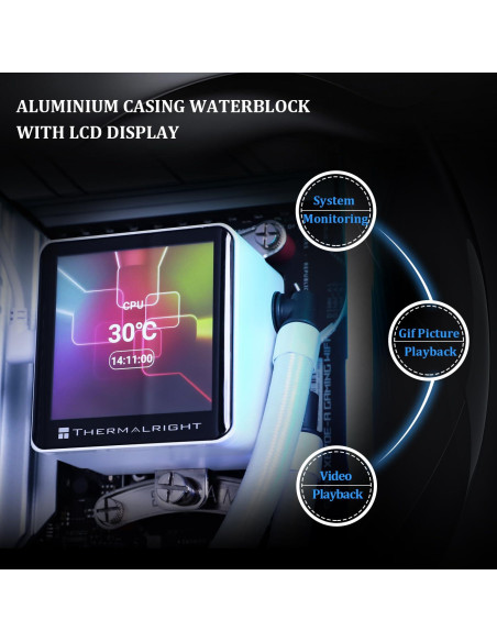 Enfriador de Agua para CPU Thermalright Frozen Vision 240 Blanco - Pantalla LCD 2.88"