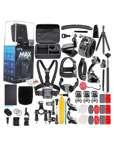 Cámara de Acción GoPro MAX 360 Impermeable 5.6K HD con Accesorios