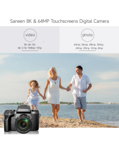 Cámara Digital Saneen WD05 8K 64MP Pantalla Táctil 4" 2
