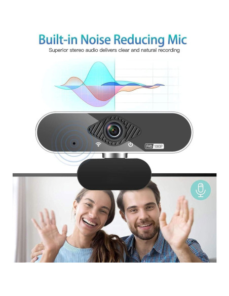 Webcam Vsofiot HD 1080P con micrófono estéreo y trípode Webcam Vsofiot HD 1080P con micrófono estéreo y trípode