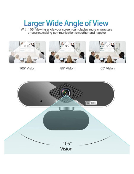 Webcam Vsofiot HD 1080P con micrófono estéreo y trípode Webcam Vsofiot HD 1080P con micrófono estéreo y trípode