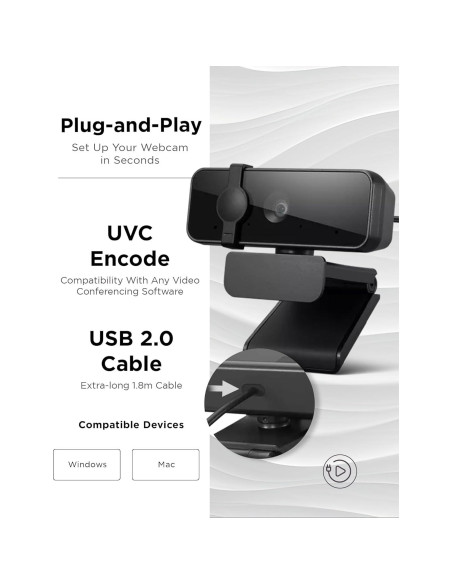 Cámara Web Lenovo Essential FHD 1080P con Doble Micrófono