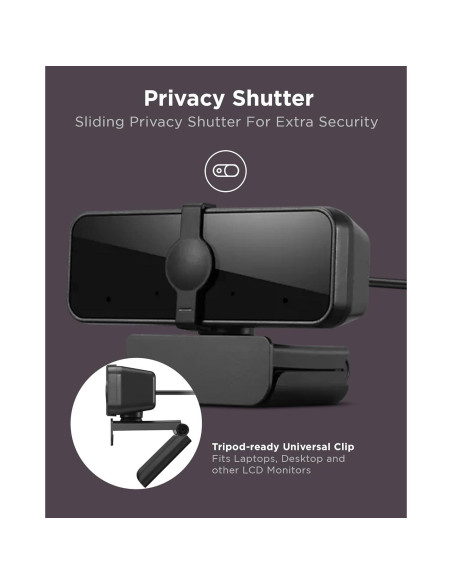 Cámara Web Lenovo Essential FHD 1080P con Doble Micrófono