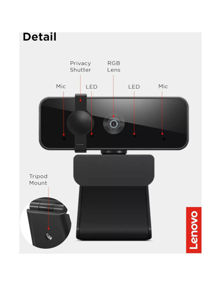 Cámara Web Lenovo Essential FHD 1080P con Doble Micrófono